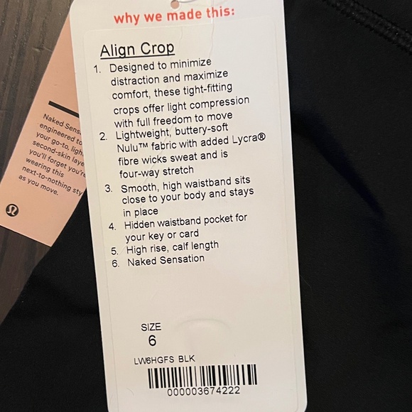 lululemon athletica Pants - Lululemon align crop pant